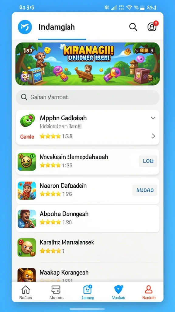 Visual dunia permainan yang berwarna-warni dan menarik.