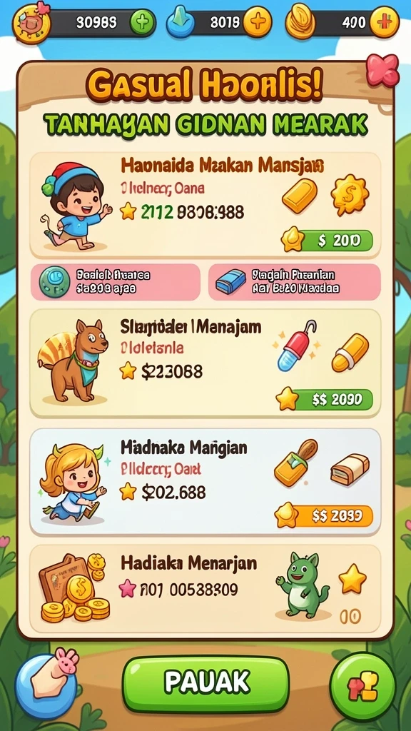 Beragam pilihan permainan menunggu untuk dijelajahi.