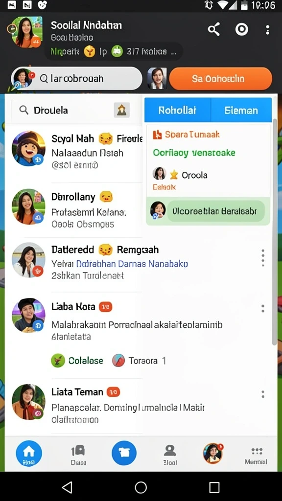 Screenshot ini menunjukkan fitur interaktif antara pemain yang sedang berkompetisi.