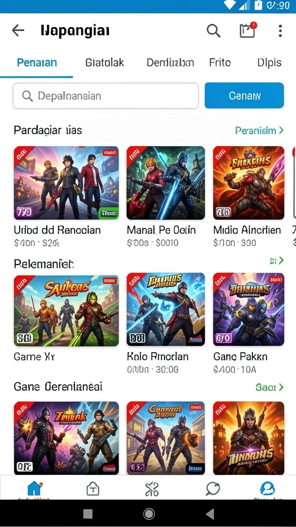 Tampilan menu utama yang menarik dan mudah dinavigasi.